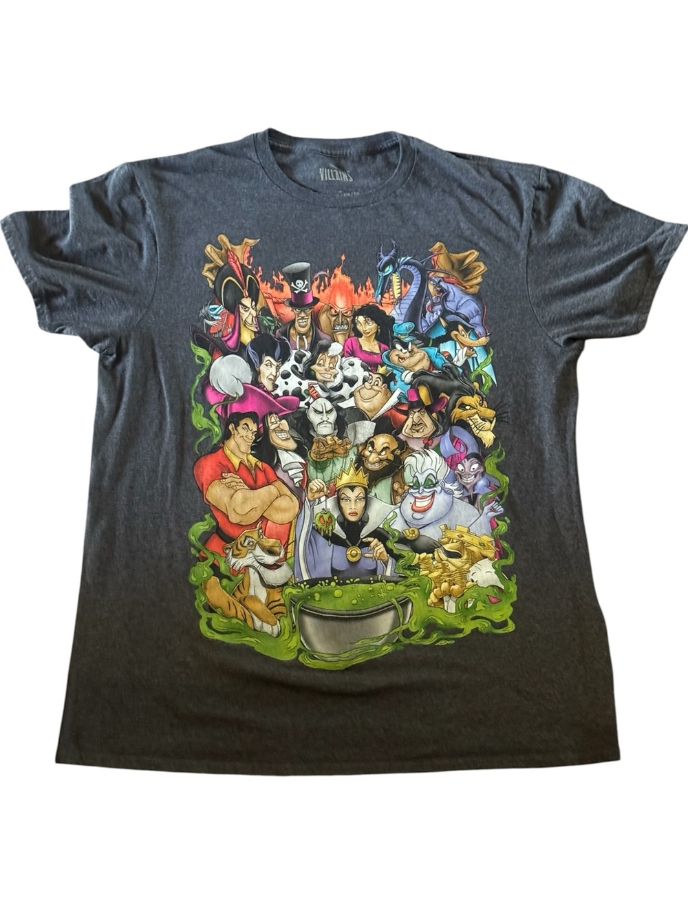 Disney Villains Logo Tee in Dark Gray